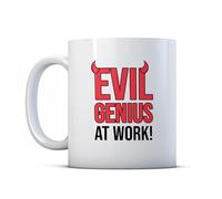BWW Print - Evil Genius at Work - Funny Work Colleague Office Gift Mug, Ceramic, 11fl.oz.