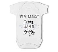 BWW Print - Happy Birthday to my Awesome Daddy - Baby Vest, 0-3 Months, BSUBBS01086_00, Girl or Boy, New Born to 24mth