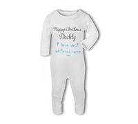 BWW Print - Happy Christmas Daddy/Mummy personalised name blue - Baby Romper Suit, 3-6 Months, Girl or Boy, New Born to 24mth