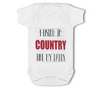 BWW Print - I listen to Country like my daddy/mummy - Baby Vest, New Born, Girl or Boy, New Born to 24mth