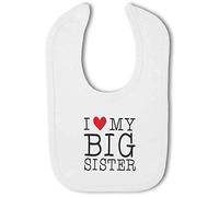 BWW Print - I love my Big Sister cute heart - Baby Bib, Boy or Girl