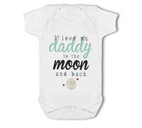 BWW Print - I love my Daddy to the Moon and Back cute - Baby Vest, 0-3 Months, Girl or Boy, New Born to 24mth