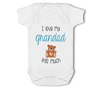 BWW Print - I Love My Grandad This Much with cute bear - Baby Vest, New Born, BSUBBS00065_NB, Girl or Boy, New Born to 24mth