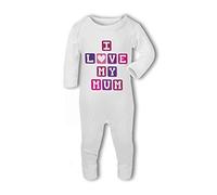 BWW Print - I Love My Mum baby blocks with cute heart - Baby Romper Suit, 6-12 Months, Girl or Boy, New Born to 24mth