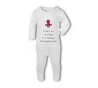 BWW Print - I Wish I was an Octopus so I could Hug more People - Baby Romper Suit, 0-3 Months, Girl or Boy, New Born to 24mth