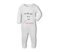BWW Print - Im 99% Sure Im a Real Princess - Baby Romper Suit, 0-3 Months, Girl or Boy, New Born to 24mth