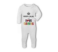 BWW Print - Keep Calm and Love Gaming ! Gamer nerdy - Baby Romper Suit, 3-6 Months, Girl or Boy, New Born to 24mth