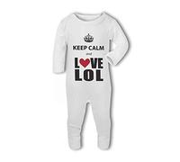 BWW Print - Keep Calm and Love LOL funny laugh gaming - Baby Romper Suit, 3-6 Months, Girl or Boy, New Born to 24mth