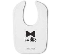 BWW Print - Ladies, I Have Arrived with Bow Tie design - Baby Bib, Boy or Girl