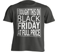 Bww Print Ltd Fun Shirts - I Bought This On at Full Price - Black Adult T-Shirt (Sm-3XL)(Large)