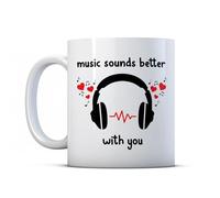 BWW Print - Music Sounds Better with You - Song Lover Mug Gift, Ceramic, 11fl.oz.