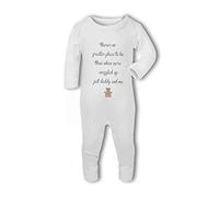 BWW Print - No Greater Place to be, Snuggled up, Daddy and Me - Baby Romper Suit, 0-3 Months, Girl or Boy, New Born to 24mth