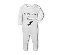 BWW Print - No One Knows Im a Mermaid funny - Baby Romper Suit, New Born, Girl or Boy, New Born to 24mth