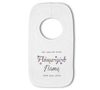 BWW Print - Our Special Little Flowergirl with personalised name and date wedding - Baby Pullover Bib, Boy or Girl