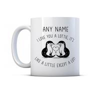 BWW Print - Personalised I Love You A Lottie - Cute Otter Gift Mug for Partner, Ceramic, 11fl.oz.