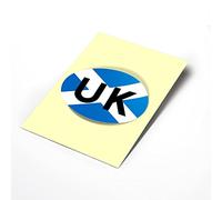 BWW Print - Scotland Flag UK Oval Bumper Sticker for Travel Abroad