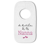 BWW Print - Spoilt Rotten by my Nanna funny butterfly - Baby Pullover Bib, Boy or Girl