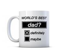 BWW Print - Worlds Best Dad Definitely Maybe - Funny Father Music Gift Mug, Ceramic, 11fl.oz.