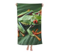 BWWHCCTI Animal Frog on the Leaves Printed Quick Dry Bath Towel, Soft Microfiber Towels Fast Drying Beach Towels for Travel,Camping,Gym,Swimming,Yoga