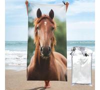BWWHCCTI animales horses Printed Microfiber Quick Dry Beach Towel 80x160 CM, Fast Drying Bath Towels with Bags for Travel,Camping,Gym,Beach,Swimming,Yoga