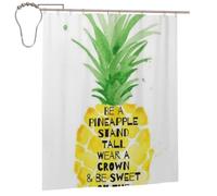 BWWHCCTI Be a pineapple Printed Shower Curtain With 12 Iron Hooks Opaque Quick Drying Waterproof Shower Curtains Sets For Bathroom 152x183 Cm