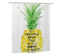 BWWHCCTI Be a pineapple Printed Shower Curtain With 12 Plastic Hooks Opaque Quick Drying Waterproof Shower Curtains Sets For Bathroom 152x183 Cm