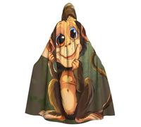 BWWHCCTI Cute Monkey Printed Hooded Cloak for Unisex Adults Halloween Cosplay Costumes Long Hooded Robe Cloak
