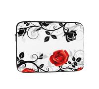 BWWHCCTI Floral Rose with Leaves Spring Printed Laptop Sleeve Case - Protective Laptop Cover Bag Shockproof Notebook Computer Bag for Men and Women