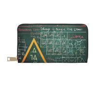 BWWHCCTI Formulas Shapes Theory Math Lesson Word Printed Long Wallet for Women Men - PU Leather Wallets Card Holder with Zip Coin Pocket