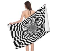 BWWHCCTI Optical Spin Illusion Printed Microfiber Quick Dry Bath Towel, Soft Beach Towels for Travel,Camping,Gym,Beach,Swimming,Yoga, 130x80 CM