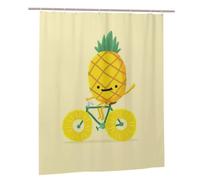 BWWHCCTI Pineapple bike Printed Shower Curtain With 12 Plastic Hooks Opaque Quick Drying Waterproof Shower Curtains Sets For Bathroom 152x183 Cm