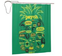 BWWHCCTI Psych pineapple quote Printed Shower Curtain With 12 Iron Hooks Opaque Quick Drying Waterproof Shower Curtains Sets For Bathroom 152x183 Cm