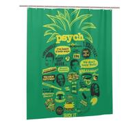 BWWHCCTI Psych pineapple quote Printed Shower Curtain With 12 Plastic Hooks Opaque Quick Drying Waterproof Shower Curtains Sets For Bathroom 152x183 Cm