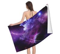 BWWHCCTI Purple Starry Printed Microfiber Quick Dry Bath Towel, Soft Beach Towels for Travel,Camping,Gym,Beach,Swimming,Yoga, 130x80 CM