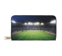 BWWHCCTI Stadium Football Satdium Field Light Night Printed Long Wallet for Women Men - PU Leather Wallets Card Holder with Zip Coin Pocket
