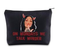 BWWKTOP Bailey Fans Cosmetic Makeup Bag True Crime Junkie Gifts On Mondays We Talk Murder Zipper Pouch Bag For Murder Show Lovers, WE TALK MURDER BL, Bag