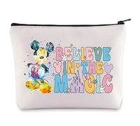 BWWKTOP Cartoon Mouse Cosmetic Makeup Bag Fairy Tales Gifts Believe In The Magic Zipper Pouch Bag