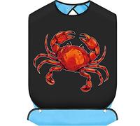 BWWKTOP Crab Bibs For Adults Crab Adult Bibs With Crumb Catcher Adjustable Dining Eating Clothing Protectors For Adults (Crab Bibs)