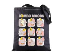 BWWKTOP Elephant Dumbo Tote Bag Dumbo Cartoon Inspired Gift Flying Elephant Dumbo Moods Shoulder Bag Bag For Movie Fans (Elephant Moods bl)