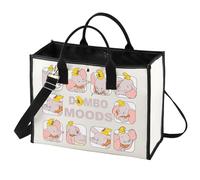 BWWKTOP Elephant Dumbo Tote Bag Dumbo Cartoon Inspired Gift Flying Elephant Dumbo Moods Shoulder Bag Bag For Movie Fans, Dumbo Moods Bg, One Size