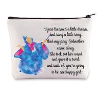 BWWKTOP Fairy Godmother Cosmetic Makeup Bag - Blue, Waterproof, 3D Printed Design - Travel/On-The-Go Makeup Storage, Gift for Cosmetic Enthusiasts