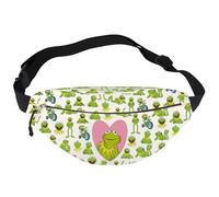 BWWKTOP Frog Puppet Fanny Pack Frog Fans Gift Green Muppet Character Crossbody Waist Bag The Frog Merch, Kermit Frog-WB, Leisure