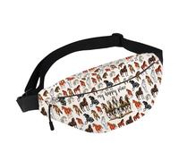 BWWKTOP Horse Waist Bag Horse Lover Gift My Happy Place Mustang Freedom Fanny Pack Western Riding Merch, Five Horse-WB, Leisure