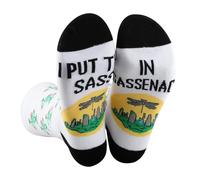 BWWKTOP Scottish Highlander Socks Claire & Jamie Fans Gift I Put The Sass In Sassenach Socks Sassenach Dragonfly Merch, In Sassenach, Medium-Large