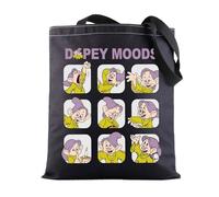 BWWKTOP Seven Spirits Tote Bag Snow's Protectors Gifts Spirits Moods Shoulder Bag Seven Friends Merchandise, Dopey Moods Bl, 37cm(14.56inch) *32cm(12.59 inch), Fit