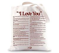 BWWKTOP Singer Album Canvas Tote Bag Singer Fans Gift Song Lyrics inspired Shoulder Bag For Women, I Love You Tg, One Size