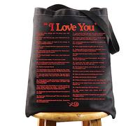BWWKTOP Singer Album Canvas Tote Bag Singer Fans Gift Song Lyrics inspired Shoulder Bag For Women, I Love You Tgbl