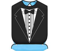 BWWKTOP Wedding Bibs For Groom Bridal Shower Gift Tuxedo Suit Groom Bow Tie Pattern Men's Adult Bibs (Bow Tie bib)