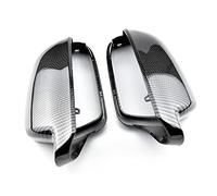 BWZJS 2Pcs Carbon Fiber Style Rearview Mirror Shells Cover Protection Cap Car Styling Shell Side Covers, for A3 A4 A5 B8.5 Car Side Mirror Cover(Carbon Look black)