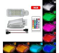 BWZJS 2x RGB LED Footwell Under Door Courtesy Luggage Trunk Lights Glove Box Lamps, for, A1 A2 A3 A4 A5 A6 A8 Q5 Q7 Car Accessories Vehicle Interior Foot Lamp(RGB Multicolor)